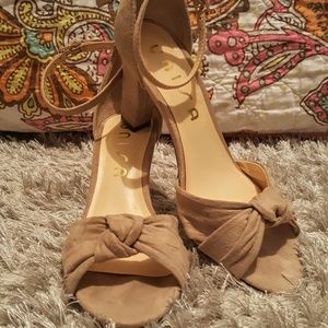Nude sandal heels